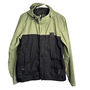 Dutch Bros Black + Camo Green Windbreaker XS Nylon Full Zip Hoodie Employee DB